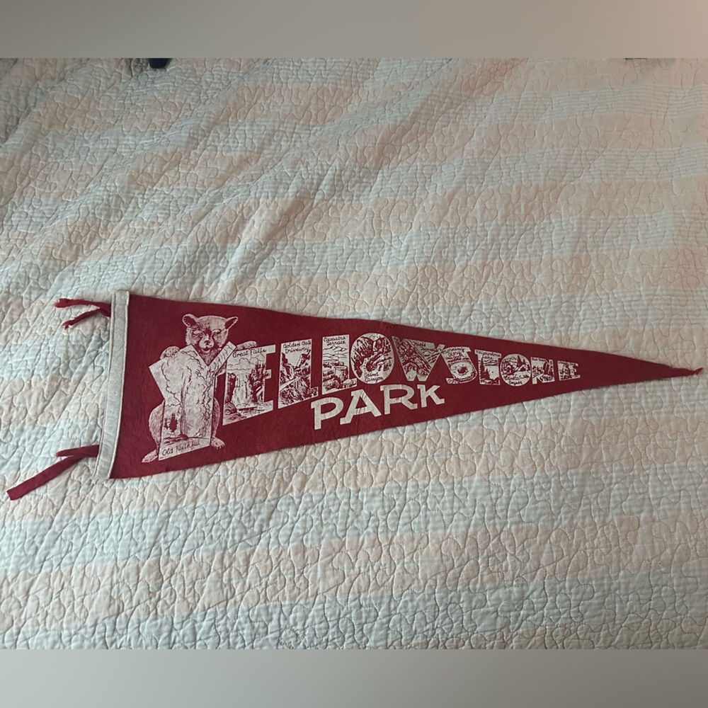 Red Vintage Yellowstone Park Pennant